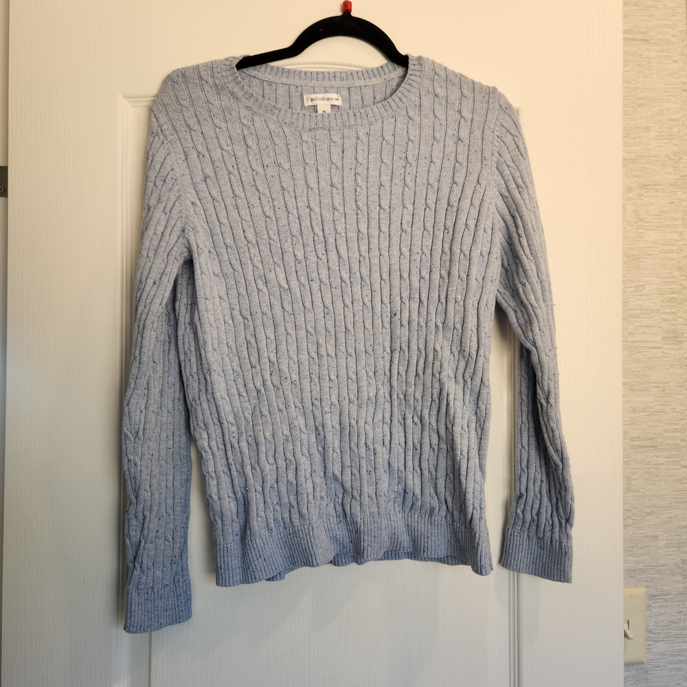 Croft & Barrow Soft Blue Knit Sweater Size M Euc